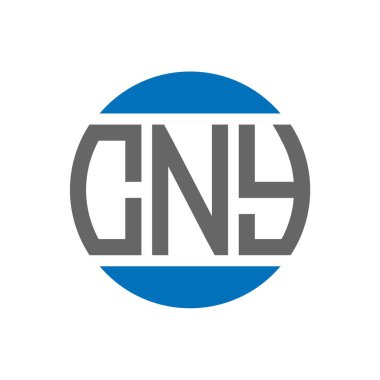 Beyaz arka planda NY harf logosu tasarımı. NY yaratıcı baş harfler çemberi logosu. NY harf tasarımı.