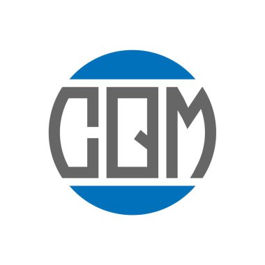 Beyaz arkaplanda CQM harf logosu tasarımı. CQM yaratıcı paraf dairesi logosu. CQM harf tasarımı.