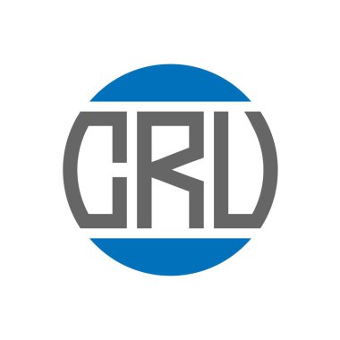 Beyaz arka planda CRU harf logosu tasarımı. CRU yaratıcı paraf dairesi logosu. CRU harf tasarımı.