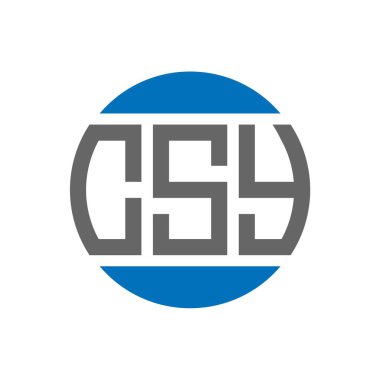 Beyaz arka planda CSY harf logosu tasarımı. CSY yaratıcı paraf daire logosu konsepti. CSY harf tasarımı.