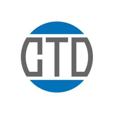 Beyaz arka planda CTD harf logosu tasarımı. CTD yaratıcı paraf dairesi logosu. CTD harf tasarımı.