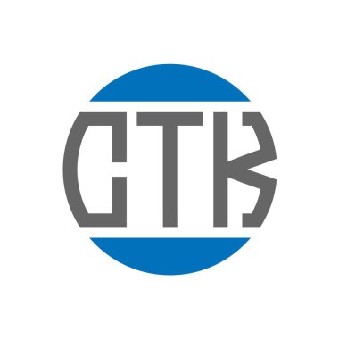 Beyaz arkaplanda CTK harf logosu tasarımı. CTK yaratıcı paraf dairesi logosu. CTK harf tasarımı.