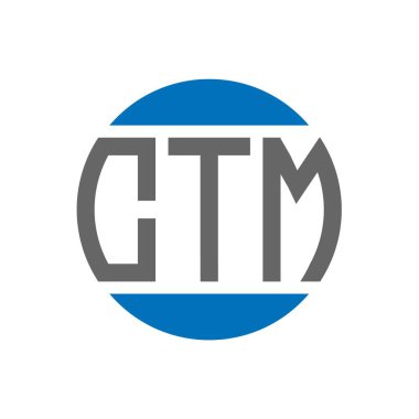 Beyaz arkaplanda CTM harf logosu tasarımı. CTM yaratıcı paraf dairesi logosu. CTM harf tasarımı.