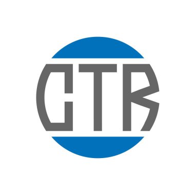 CTR harfi logo tasarımı beyaz arka planda. CTR yaratıcı paraf dairesi logosu. CTR harf tasarımı.