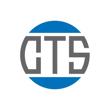Beyaz arka planda CTS harf logosu tasarımı. CTS yaratıcı paraf daire logosu konsepti. CTS harf tasarımı.