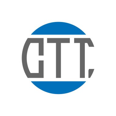 Beyaz arka planda CTT harf logosu tasarımı. CTT yaratıcı paraf dairesi logosu. CTT harf tasarımı.