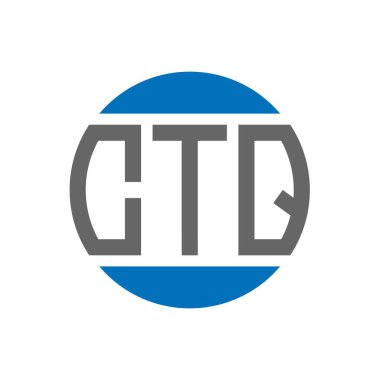 Beyaz arka planda CTQ harfi logo tasarımı. CTQ yaratıcı paraf dairesi logosu. CTQ harf tasarımı.