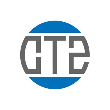 CTZ harfi logo tasarımı beyaz arka planda. CTZ yaratıcı paraf daire logosu konsepti. CTZ harf tasarımı.