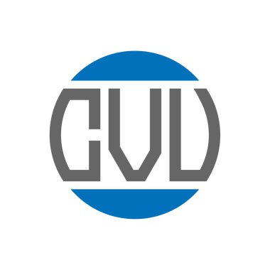 Beyaz arka planda CVV harf logosu tasarımı. CVV yaratıcı paraf dairesi logosu. CVV harf tasarımı.