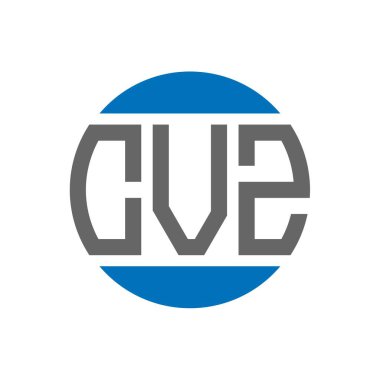 Beyaz arkaplanda CVZ harf logosu tasarımı. CVZ yaratıcı paraf dairesi logosu. CVZ harf tasarımı.