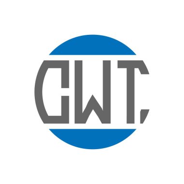 Beyaz arka planda CWT harf logosu tasarımı. CWT yaratıcı paraf dairesi logosu. CWT harf tasarımı.