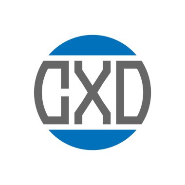 Beyaz arkaplanda CXD harf logosu tasarımı. CXD yaratıcı baş harfler daire logosu konsepti. CXD harf tasarımı.