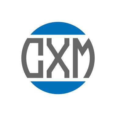 Beyaz arkaplanda CXM harf logosu tasarımı. CXM yaratıcı paraf dairesi logosu. CXM harf tasarımı.
