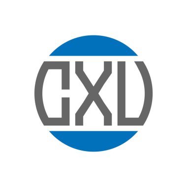 Beyaz arkaplanda CXV harf logosu tasarımı. CXV yaratıcı paraf dairesi logosu. CXV harf tasarımı.