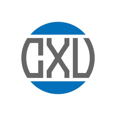 Beyaz arka planda CXU harf logosu tasarımı. CXU yaratıcı paraf dairesi logosu. İşlemci harf tasarımı.