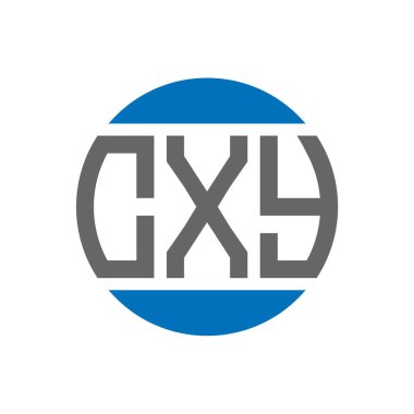 Beyaz arkaplanda CXY harf logosu tasarımı. CXY yaratıcı paraf dairesi logosu. CXY harf tasarımı.