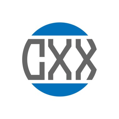 Beyaz arkaplanda CXX harf logosu tasarımı. CXX yaratıcı paraf dairesi logosu. CXX harf tasarımı.