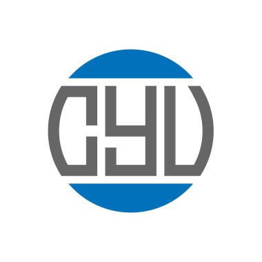Beyaz arka planda Cyu harf logosu tasarımı. Cyu yaratıcı paraf dairesi logosu konsepti. CYU harf tasarımı.