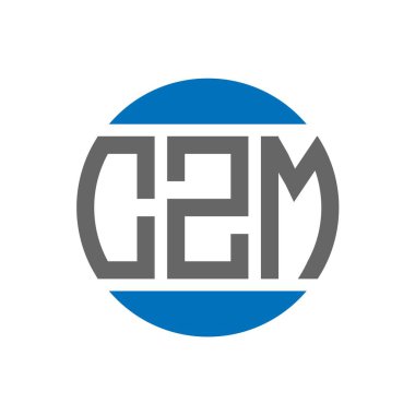 Beyaz arkaplanda CZM harf logosu tasarımı. CZM yaratıcı paraf dairesi logosu. CZM harf tasarımı.