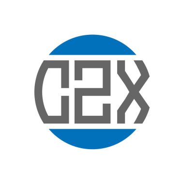 Beyaz arkaplanda CZX harf logosu tasarımı. CZX yaratıcı paraf dairesi logosu. CZX harf tasarımı.