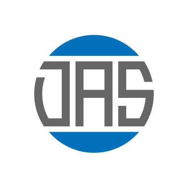 Beyaz arka planda DAS harfi logo tasarımı. DAS yaratıcı paraf daire logosu konsepti. DAS harf tasarımı.