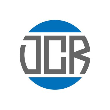 Beyaz arka planda DCR harf logosu tasarımı. DCR yaratıcı paraf daire logosu konsepti. DCR harf tasarımı.