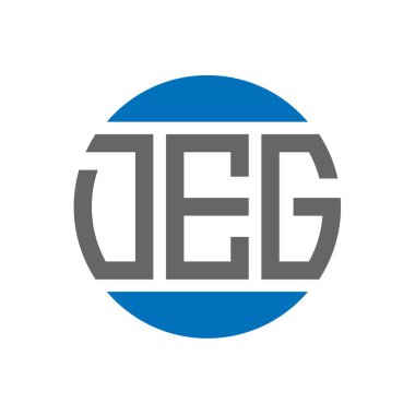 Beyaz arkaplanda DEG harf logosu tasarımı. DEG 'in baş harfleri daire logosu. DEG harf tasarımı.