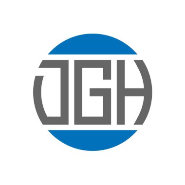 Beyaz arka planda DGH harf logosu tasarımı. DGH yaratıcı baş harfler daire logosu konsepti. DGH harf tasarımı.