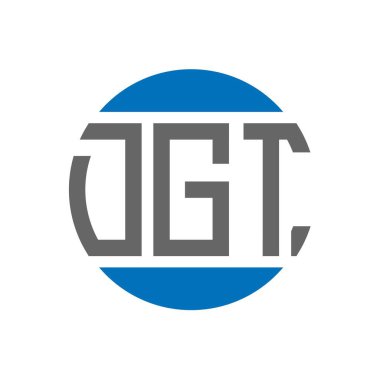 Beyaz arka planda DGT harf logosu tasarımı. DGT yaratıcı paraf daire logosu konsepti. DGT harf tasarımı.