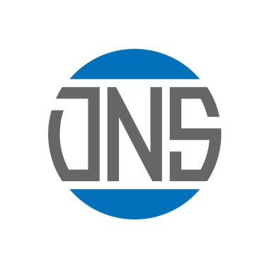 Beyaz arka planda DNS harf logosu tasarımı. DNS yaratıcı paraf daire logosu konsepti. DNS harf tasarımı.