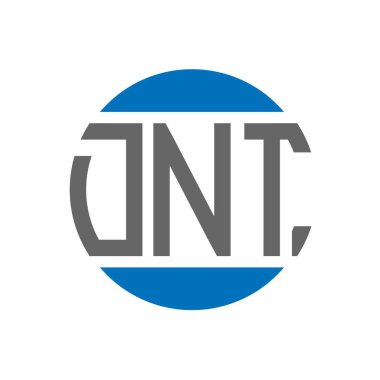 Beyaz arka planda DNT harf logosu tasarımı. DNT yaratıcı paraf daire logosu konsepti. DNT harf tasarımı.