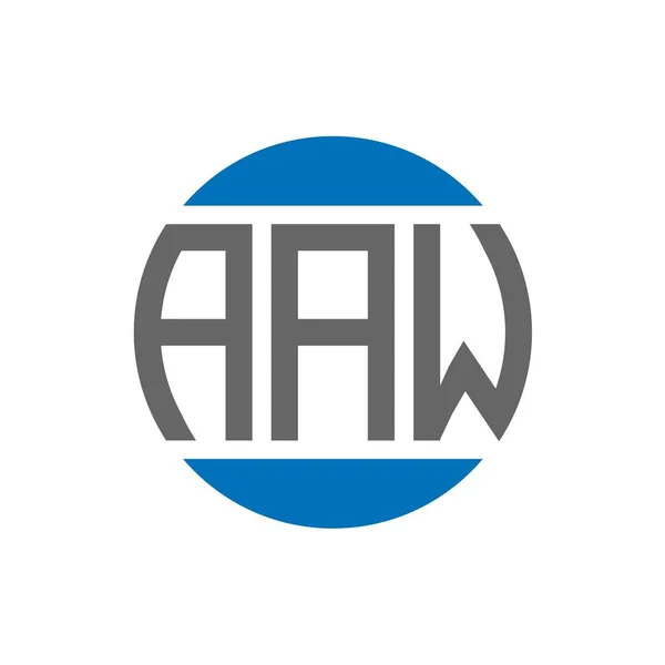 Aaw Logo Ontwerp Witte Achtergrond Aaw Creatieve Initialen Cirkel Logo — Stockvector