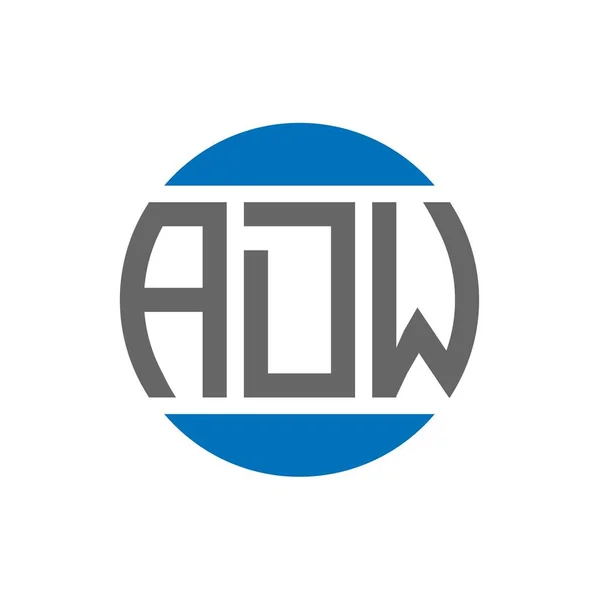 Adw字母标识的白色背景设计 Adw创意首字母圆圈标志概念 Adw信件设计 — 图库矢量图片