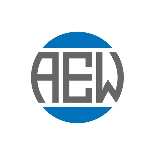 Aew Letter Logo Ontwerp Witte Achtergrond Aew Creatieve Initialen Cirkel — Stockvector