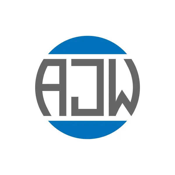 白色背景的Ajw字母标识设计 Ajw创意首字母圈标志概念 Ajw字母设计 — 图库矢量图片