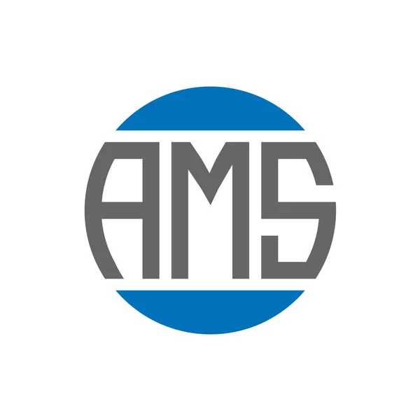Ams Písmeno Logo Design Bílém Pozadí Ams Kreativní Iniciály Kruhové — Stockový vektor