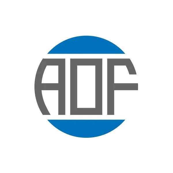 Projekt Logo Litery Aof Białym Tle Aof Twórcze Inicjały Koło — Wektor stockowy