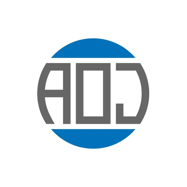 Aoj Design Logotipo Carta Fundo Branco Aoj Criativa Iniciais Círculo — Vetor de Stock