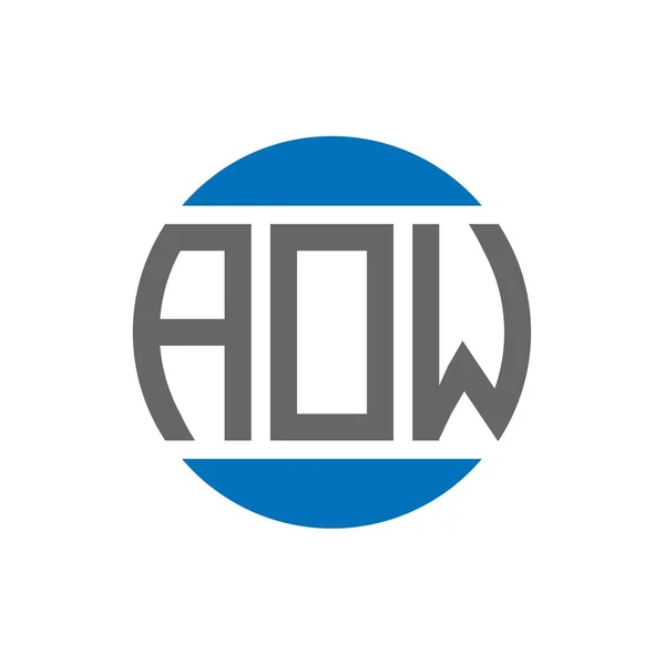 白色背景上的Aow字母标识设计 Aow创意首字母圆圈标志概念 Aow信件设计 — 图库矢量图片