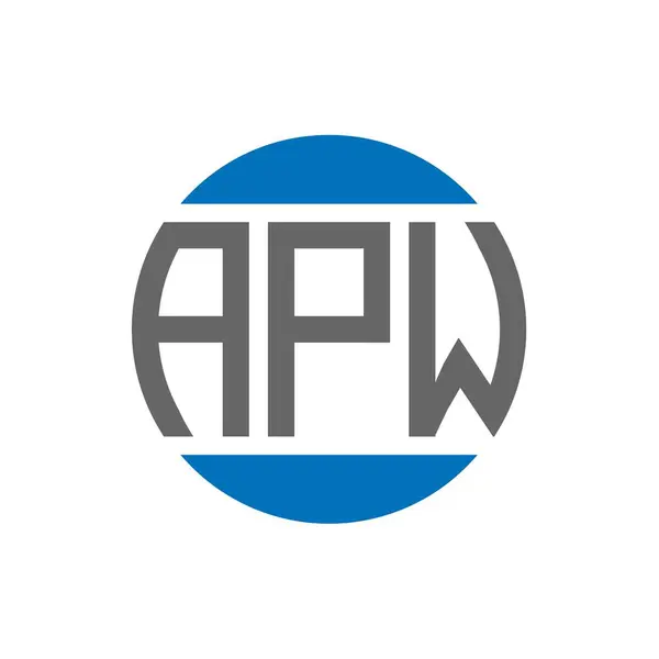 白色背景的Apw字母标识设计 Apw创意首字母圆圈标识概念 Apw信件设计 — 图库矢量图片