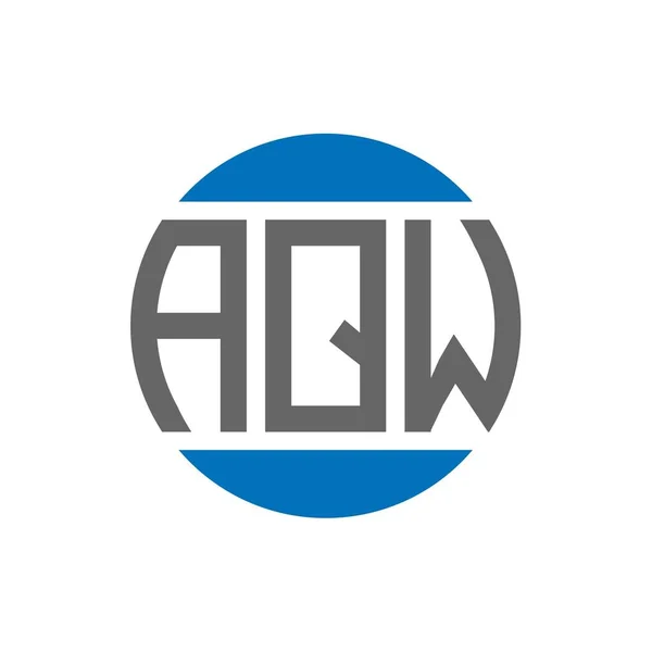 白色背景的Aqw字母标识设计 Aqw创意首字母圆圈标志概念 Aqw字母设计 — 图库矢量图片