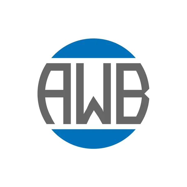 基于白色背景的Awb字母标识设计 Awb创意首字母圆圈标志概念 Awb信件设计 — 图库矢量图片