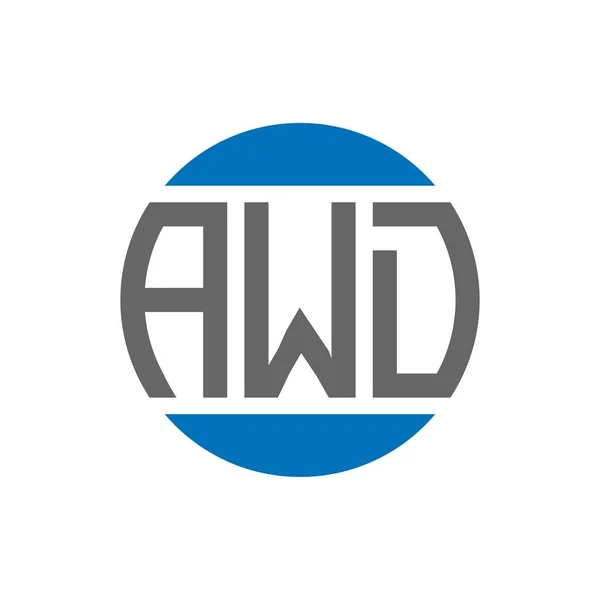 基于白色背景的Awd字母标识设计 Awd创意首字母圆圈标志概念 Awd信件设计 — 图库矢量图片