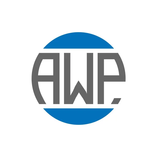 白色背景的Awp字母标识设计 Awp创意首字母圈标志概念 Awp字母设计 — 图库矢量图片
