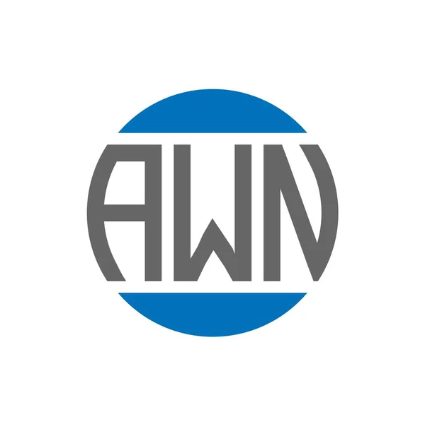 白色背景的Awn字母标识设计 Awn创意首字母圆圈标志概念 Awn字母设计 — 图库矢量图片