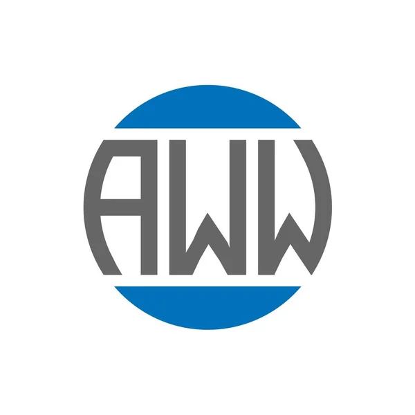 白色背景的Aww字母标识设计 Aww创意首字母圆圈标志概念 Aww信件设计 — 图库矢量图片