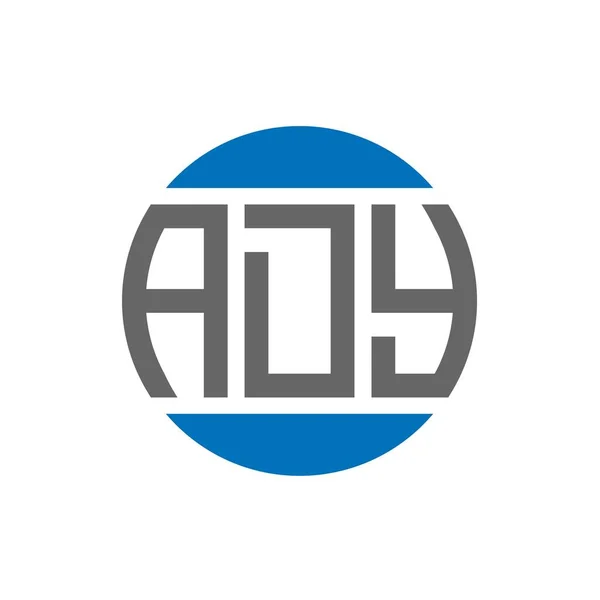 白い背景にAdyの文字のロゴデザイン Adyクリエイティブイニシャルサークルロゴコンセプト Ady文字デザイン — ストックベクタ