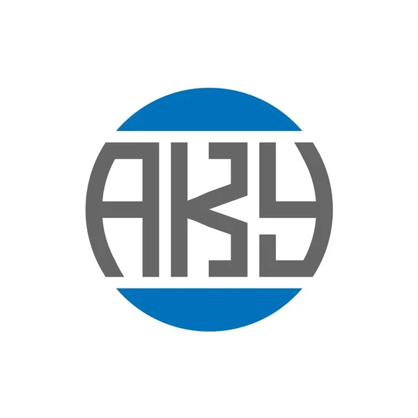 Aky Písmeno Logo Design Bílém Pozadí Aky Kreativní Iniciály Kruhové — Stockový vektor