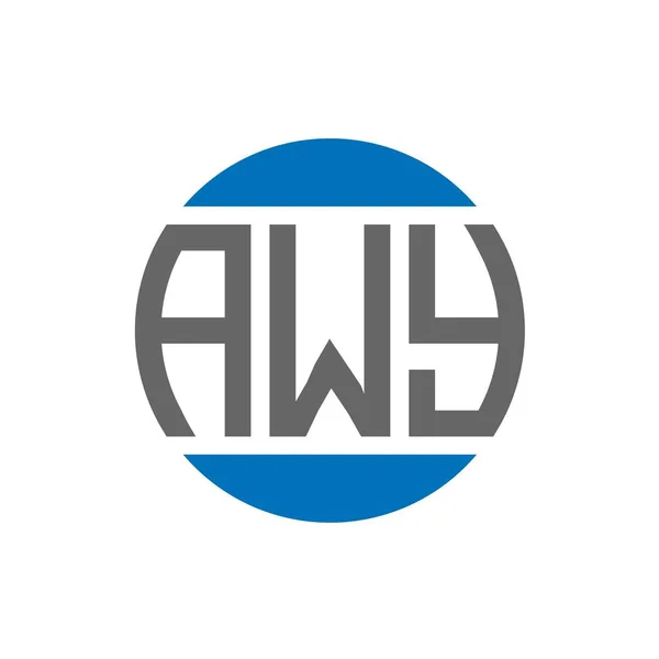 白色背景的Awy字母标识设计 Awy创意首字母圆圈标志概念 Awy信件设计 — 图库矢量图片