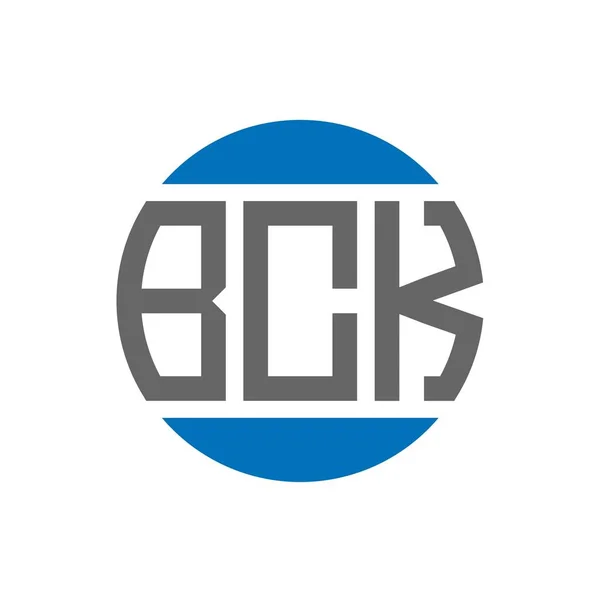 Design Písmene Bck Bílém Pozadí Bck Kreativní Iniciály Kruhové Logo — Stockový vektor